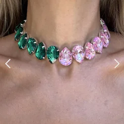 Luxury Big Crystal Choker Necklace Vintage Statement Crystal Rhinestone Wedding Neck Jewelry for Women Party Decorated