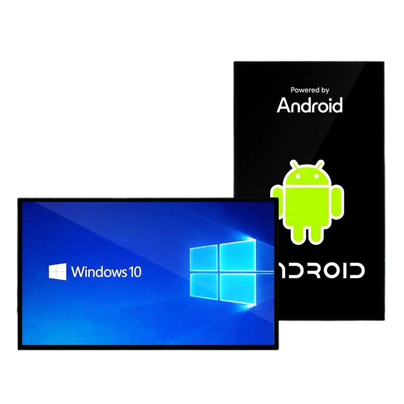 Capacitive touch all-in-one electronic signage board embedded Android tablet industrial control monitor query end point system