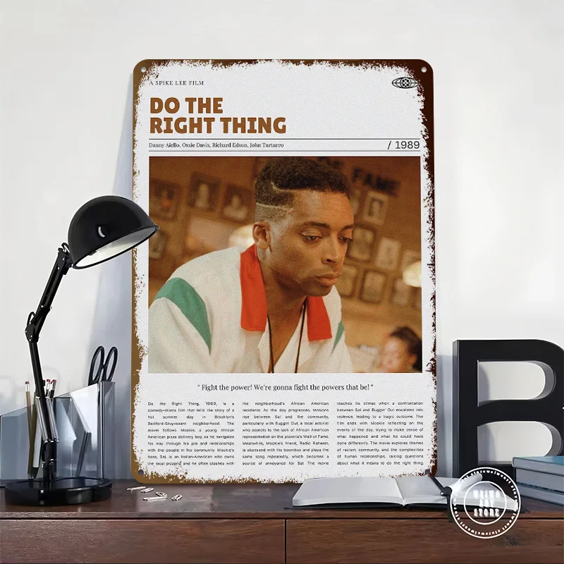 Do the Right Thing Movie Poster Customized Vintage Metal Signs Wall Art Retro Tin Plaque for Desk Decor Room Interior Wand Deko