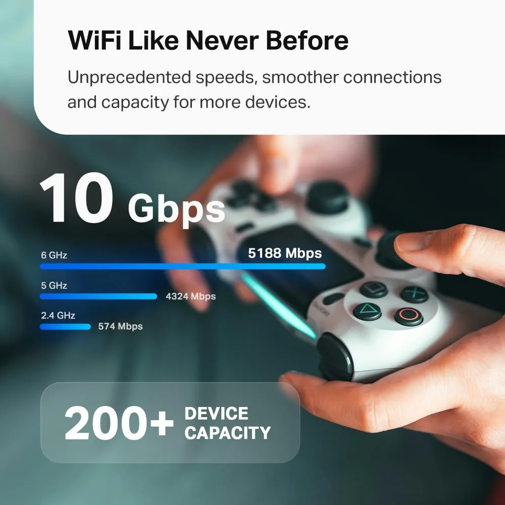 WiFi 7 BE10000 Whole Home Mesh System (Deco BE63) | 6-Stream 10 Gbps | 4 × 2.5G Ports Wired Backhaul, 4× Smart Internal