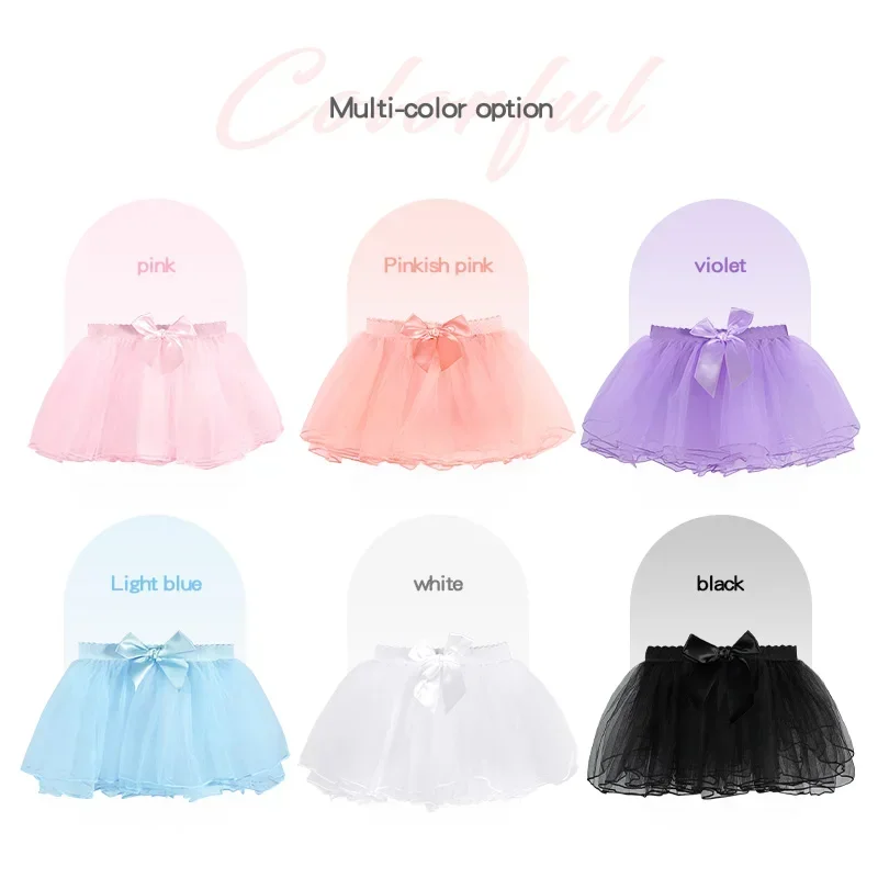 Girl Ballet Tutu Dance Skirts Fluffy Skirts Kids Four Layers Mesh Gymnastics Party Half Skirts Newborn Photography Skirts