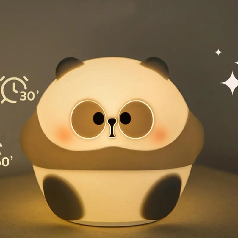 

Cute Panda Night Light Animal Night Lamp Cute Panda Soft Silicone Touch Control Rechargeable Convenient Silicone Animal Nursery