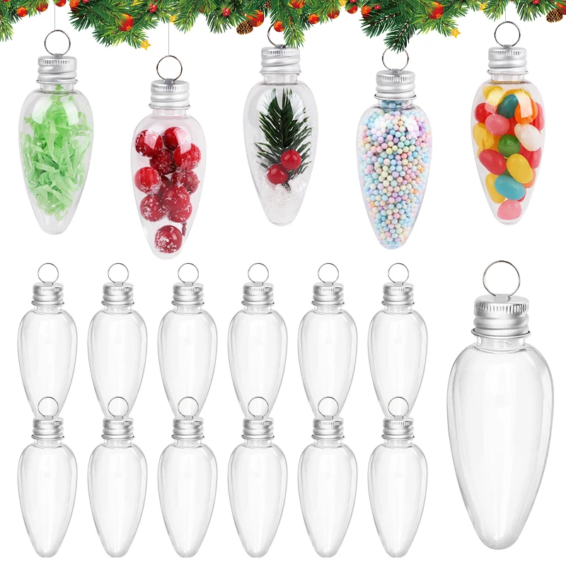 12PCS Weihnachten Glühbirne Geformt Ornament Süßigkeiten Verpackung Dekor Für Weihnachten Dekorationen Navidad Neue Jahr Baum Dekor 2026