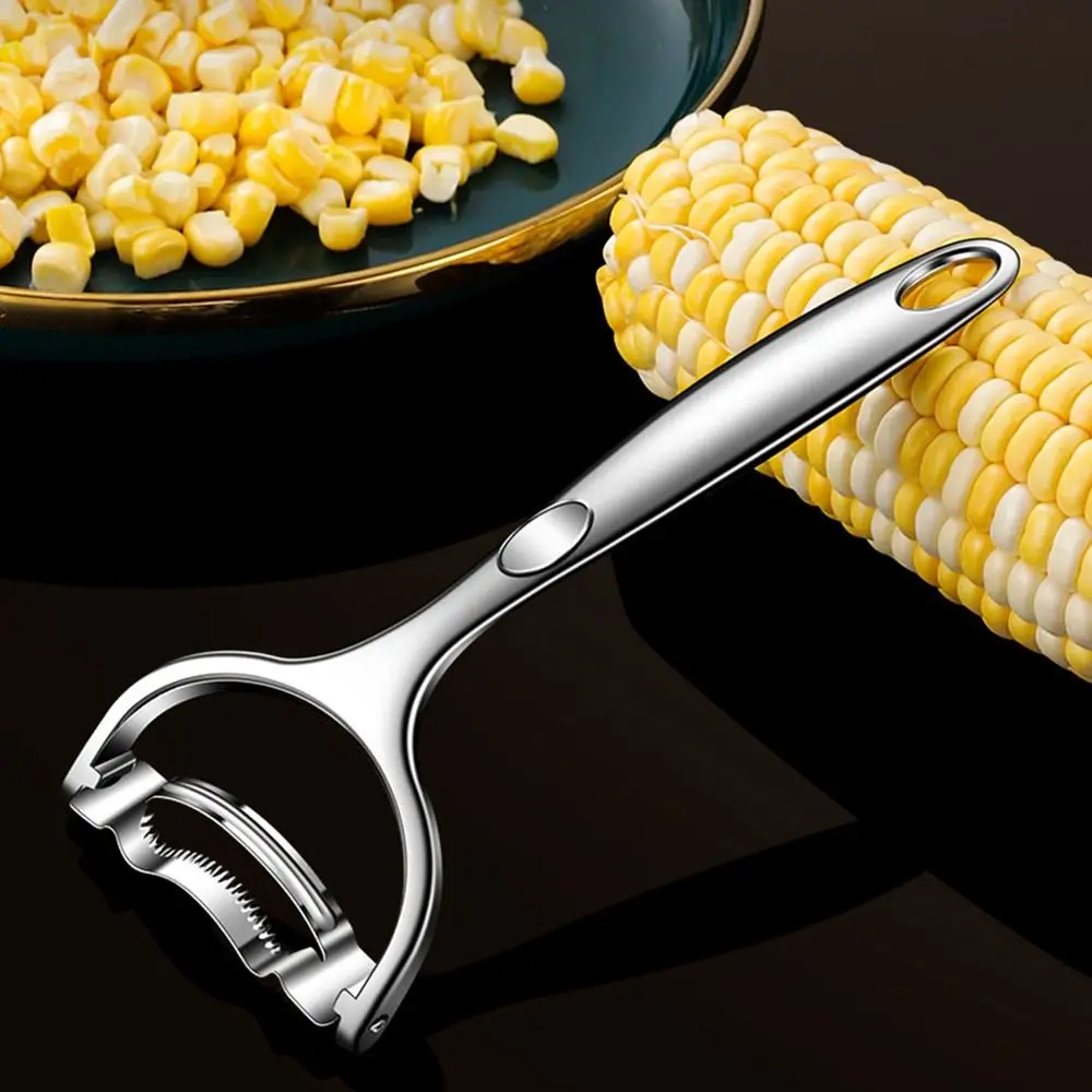 

Fast and Safe Stainless Steel Corn Planer Manual Easy To Clean Corn Cob Stripper Labor-saving Ergonomic Long Handle