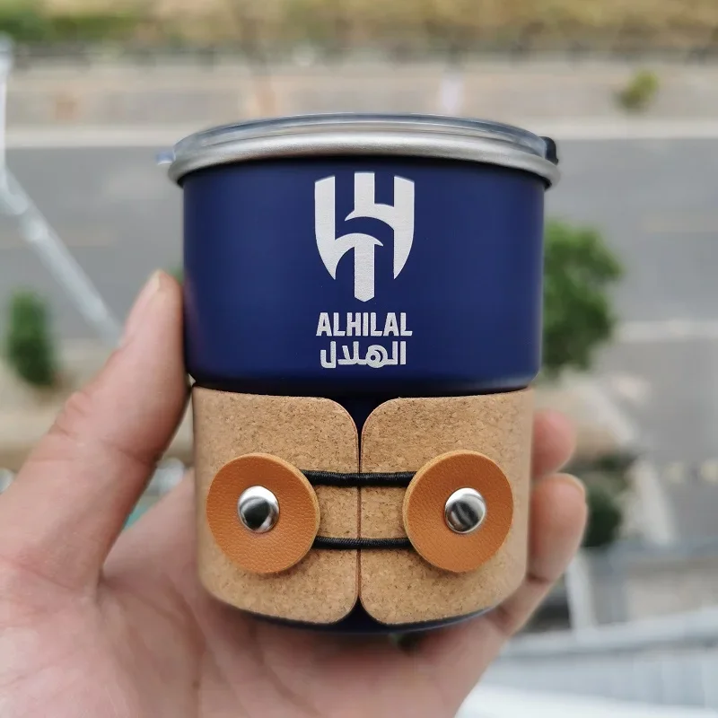 

Al-Hilal Saudi Football Club Logo Stainless Steel Cup Coffee Mug 300ml Beer Mug with Lid Outdoor Camping Mugs Wholesale Custom