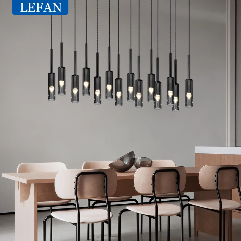 modern copper led glass pendant lights long chandelier escadaria villa sala de estar sala de jantar quarto 01