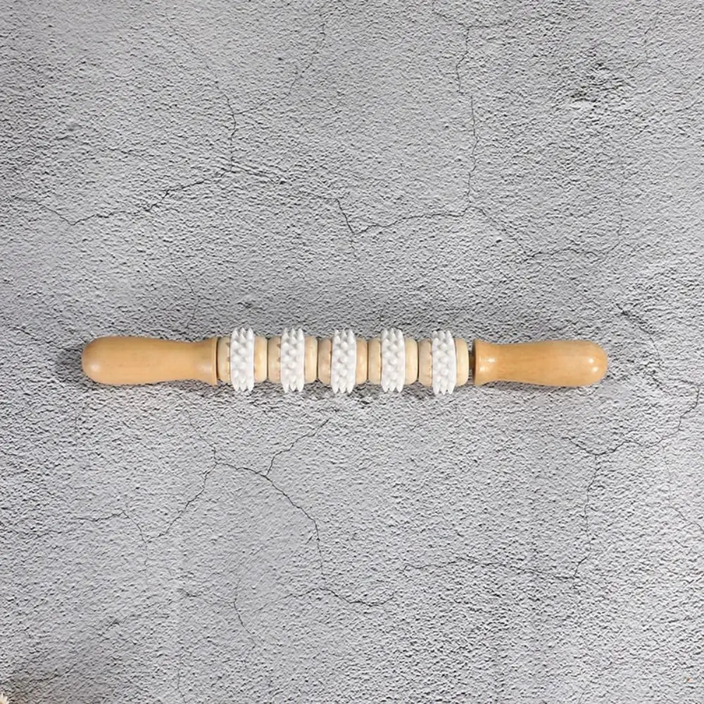 Household Wooden Massage Roller Handheld Hand Push Muscle Roller Sticks Full-body Anti-Cellulite Trigger Point Massager