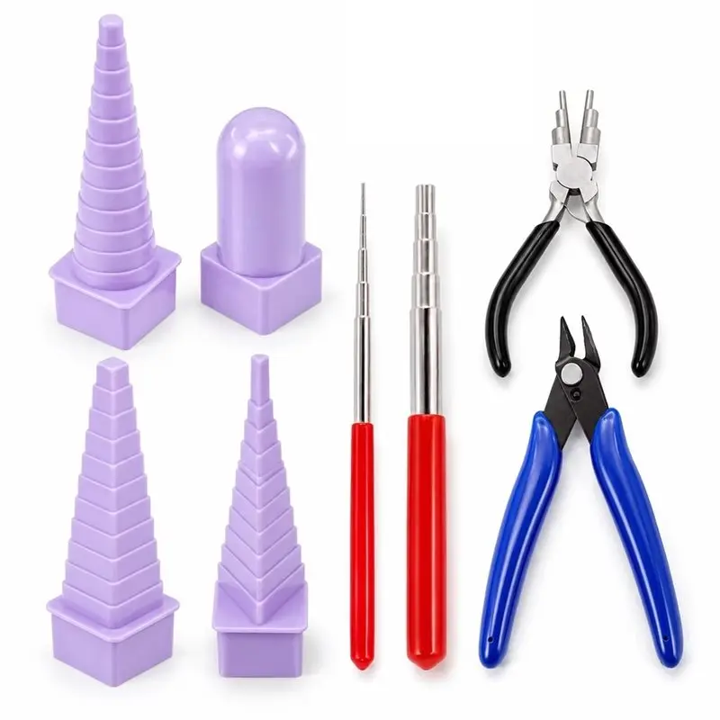 ABMH-For Jewelry Making Pliers 6 Step Bail Making Tools 8PCS Wire Looping Tool Set For Jewelry Wire Wrapping DIY Crafts