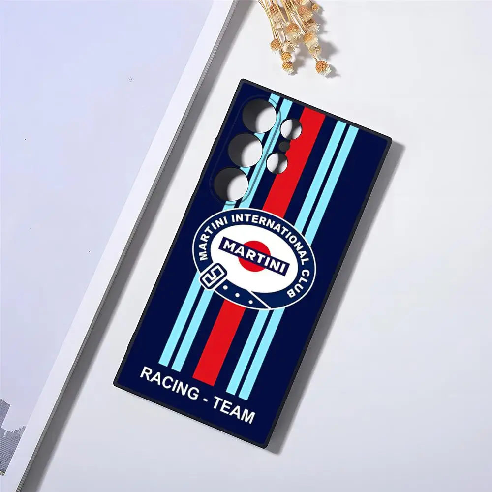 Martini Racing Horizontal Stripe Phone Case For S23 Fe Samsung S24 Ultra S22 S20 S21 Plus Galaxy A54 A34 A24 A53 Back Cover