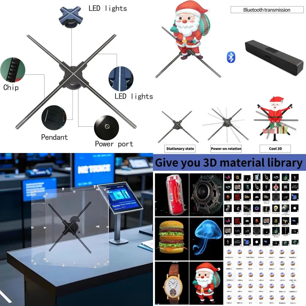 

3D голографический дисплей в виде рождественской елки 27,5 дюйма с пультом ДУ, проекцией 700 видео, 70-сантиметровый HD LED-экран для вывесок магазинов и Хэллоуина