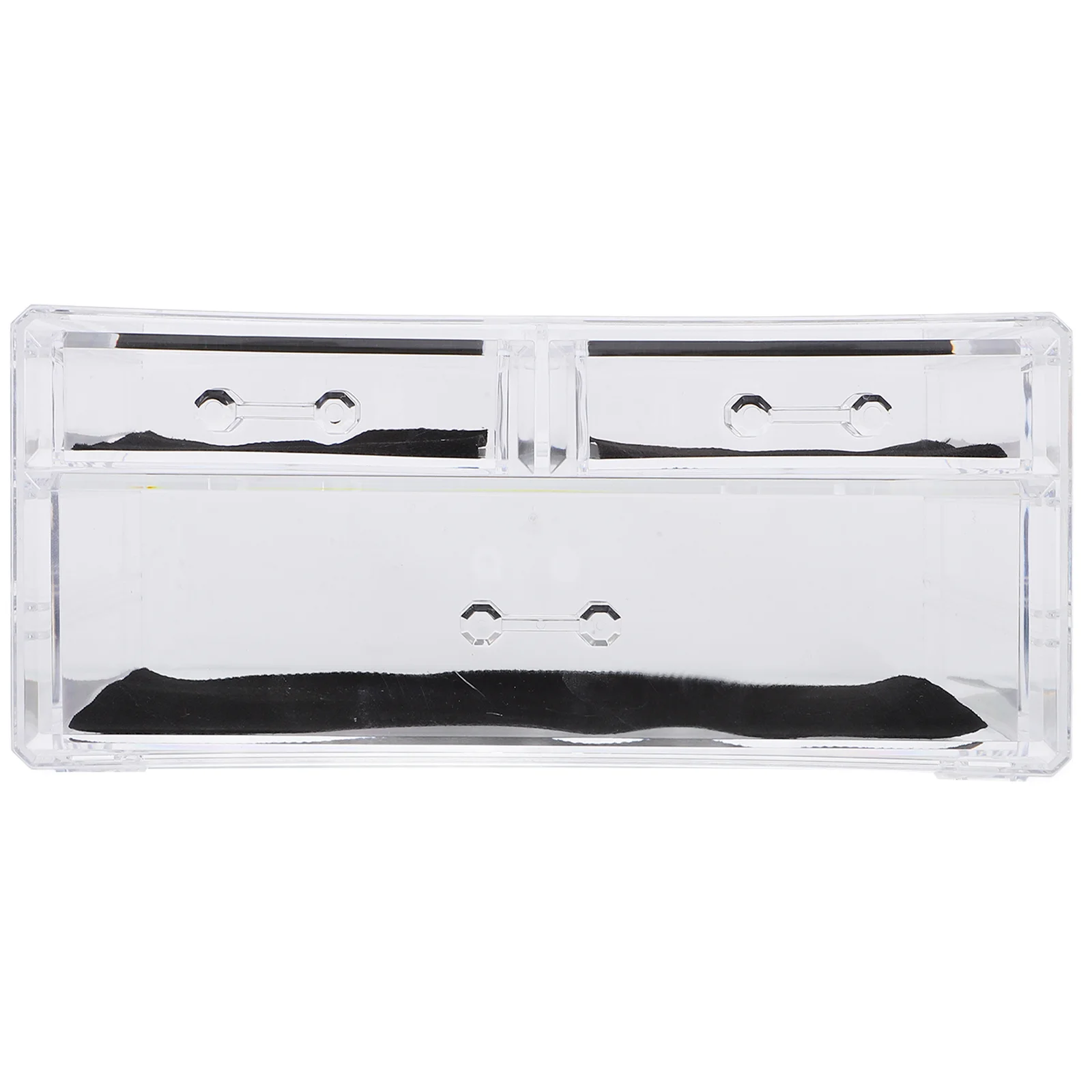 صندوق تخزين شفاف لمنظم المكياج بثلاثة أدراج من الأكريليك لمنتجات العناية بالبشرة على سطح المكتب ومنظمات الأدراج الشفافة #3