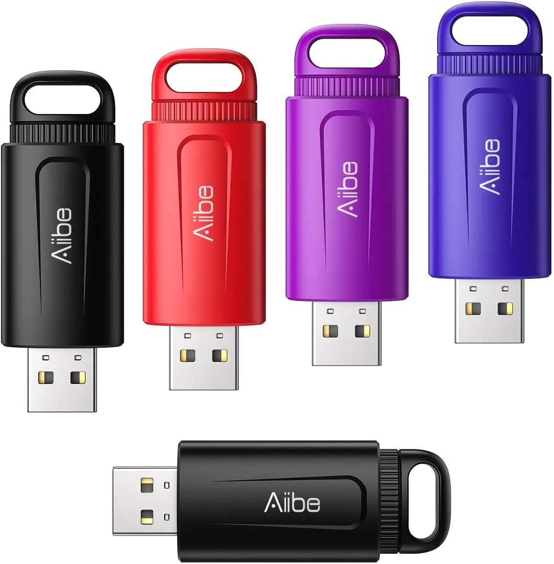 

64GB USB Flash Drive 5-Pack, Colorful Thumb Drives with USB 2.0, Memory Sticks for Data Storage and Transfer (64Gx5)