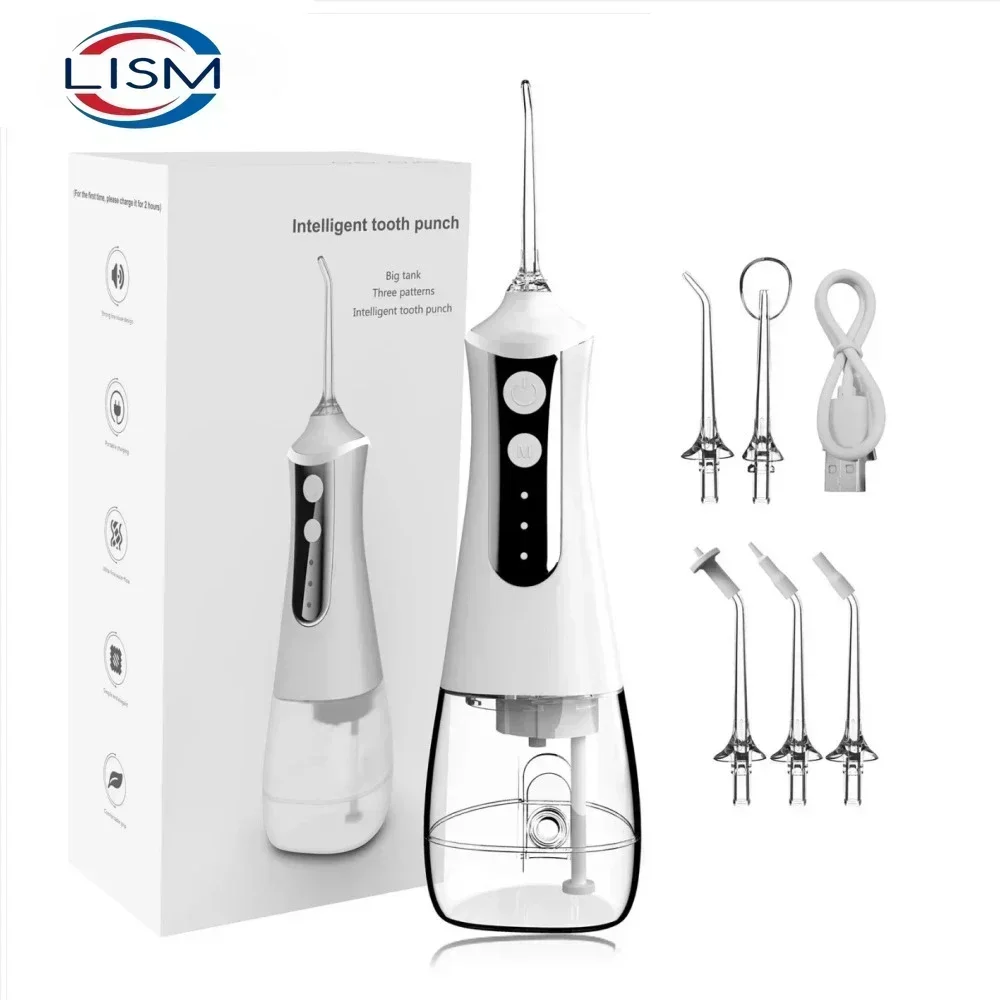 Electric Water Flosser 300ml Portable Dental Irrigator USB Rechargeable with 5 Nozzles resina para dientes kit academico