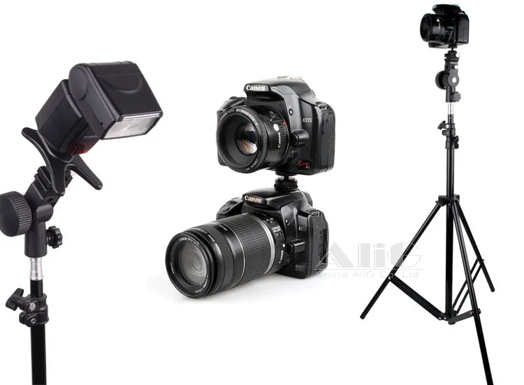 Adaptateur de sabot flash pour appareil photo, trépied à vis haut et bas, double verrouillage 1/4, flash de studio photo, accessoires de support d'éclairage