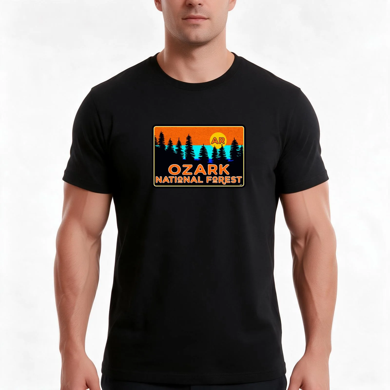 Ozark National Forest Arkansas Laptop Luggage Bumper T-Shirt, Summer Casual Cotton Tee, Oversized Streetwear Tops, 100% Cotton