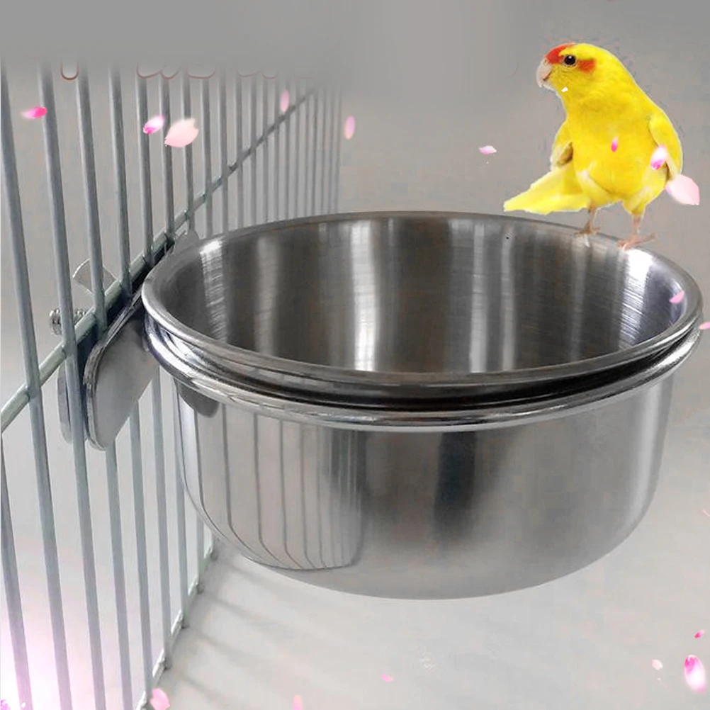 

Stainless Steel Food Container Macaw Feeder Birds for Parrot Box Mini
