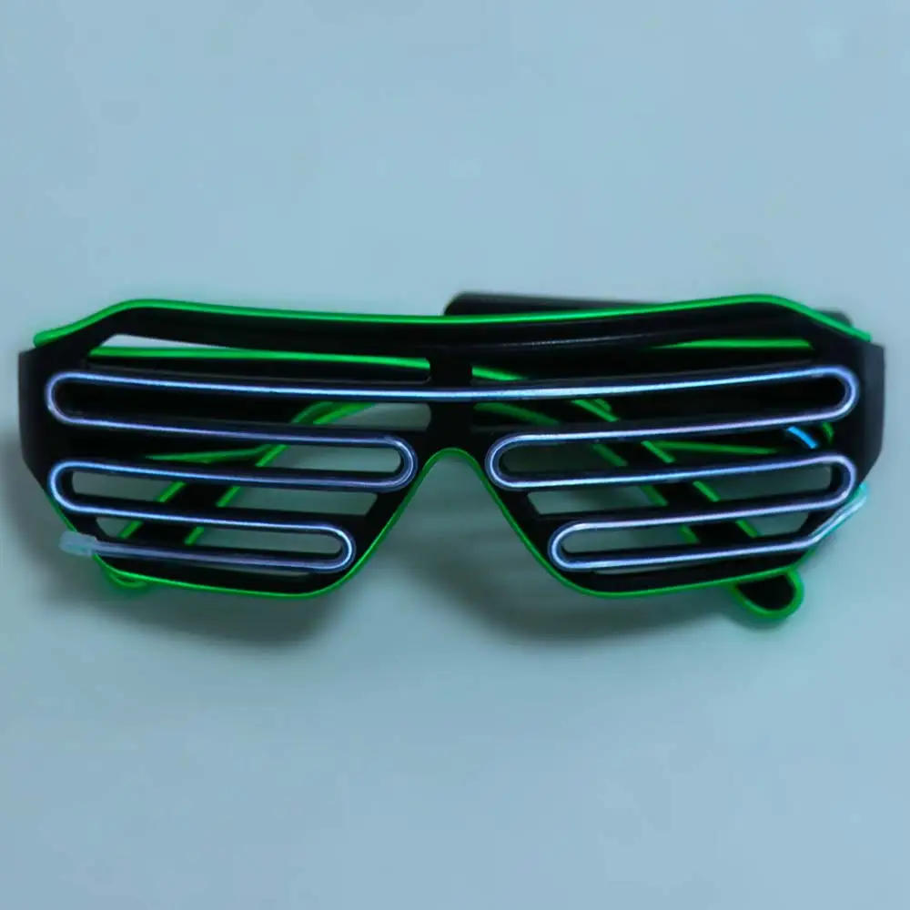 Wireless LED Glowing Glasses Cool Colorful Luminous Glasses Double Colors Glow-in-the-dark Fluorescent Glasses Christmas Decor