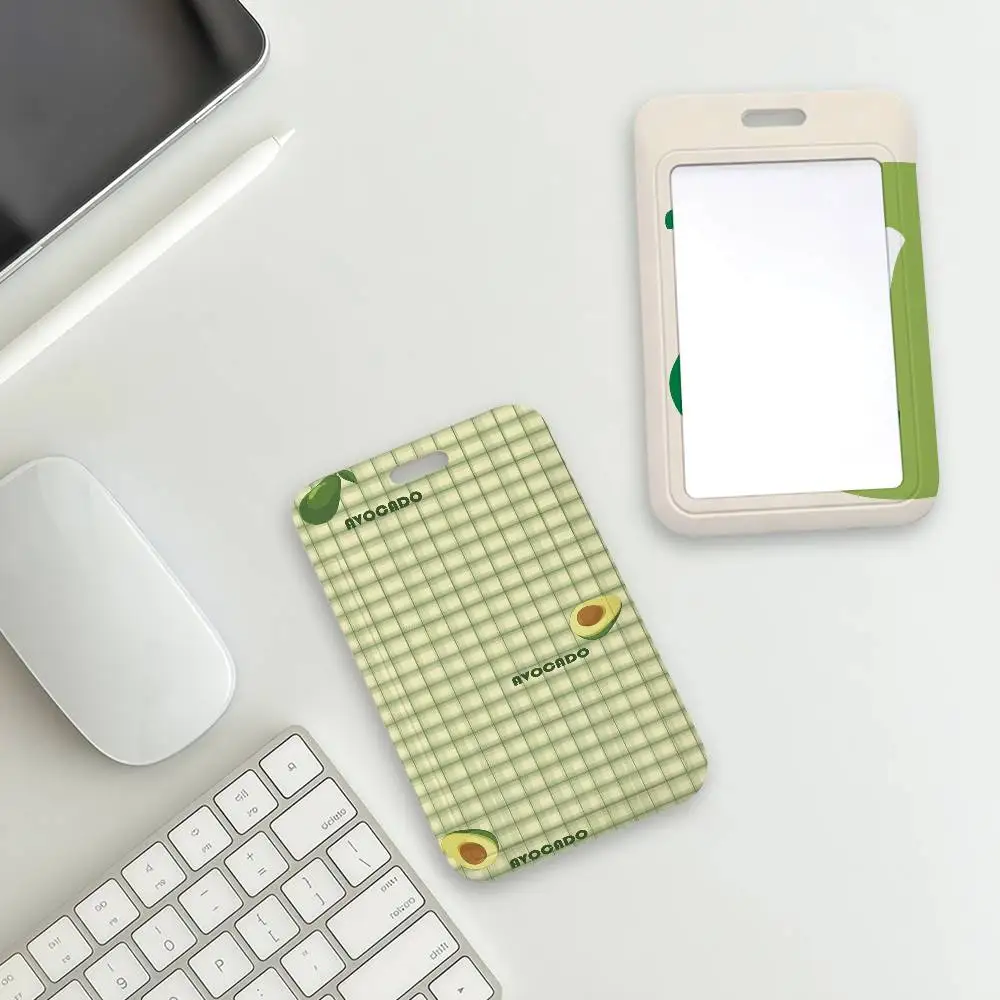 Cartoon Green Avocado Cute Card Holder Student Campus Meal Cards Public Transport Subway Cardcase