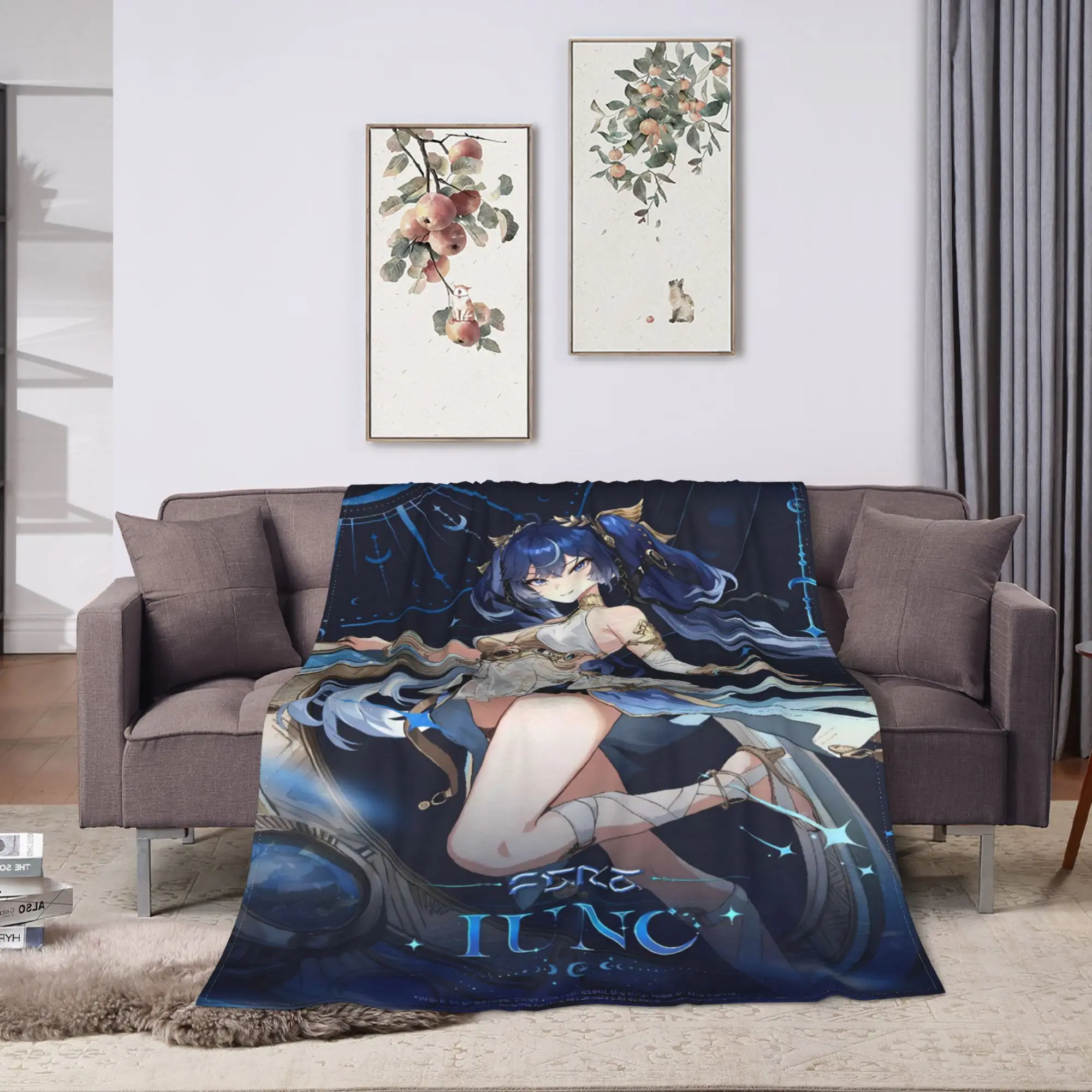 Iuno Wuthering Waves Game Blanket Quality Soft Warm  Throw Blanket Autumn Picnic Couch Bed Fashion Bedspread