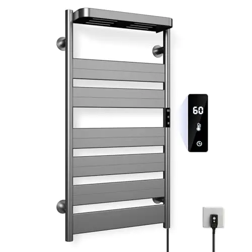 

Электрическая вешалка для полотенец, настенная вешалка для подогрева банных полотенец и сушилка для полотенец с функцией синхронизации и регулировки температуры.