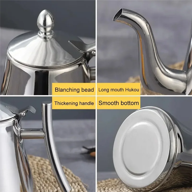 

Чайник с фильтром, более толстый чайник из нержавеющей стали, кофейник для отеля, ресторан, индукционная плита