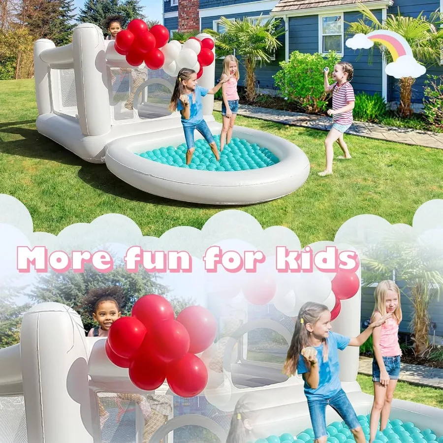 Casa de rebote blanca Casa de rebote para niños pequeños Casa de rebote para 36 mini casa de rebote Casa de rebote inflable para interiores y exteriores para anuncios