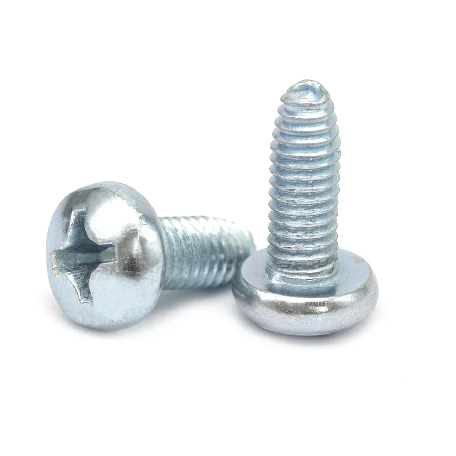 Self-Locking Screw Carbon Steel GB6560 M3 M4 M5 M6 Galvanized Cross Round Head Triangular Tooth Screw Hardened