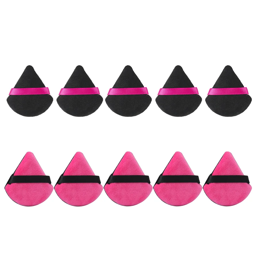毎日の旅行用の三角形のパウダーパフ、柔らかく繊細、2色、10パック