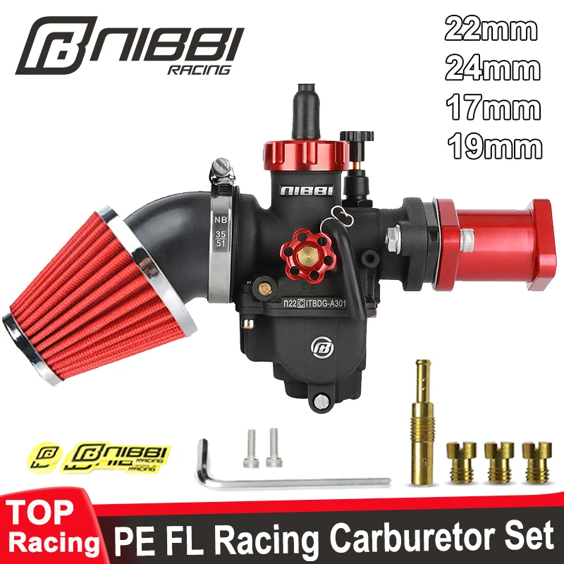 NIBBI PE Flang Carburetor Air Filter Set For Predator 212cc 196cc Coleman CT200U BT200X Honda GX160 GX200 Engine GoKart MiniBike