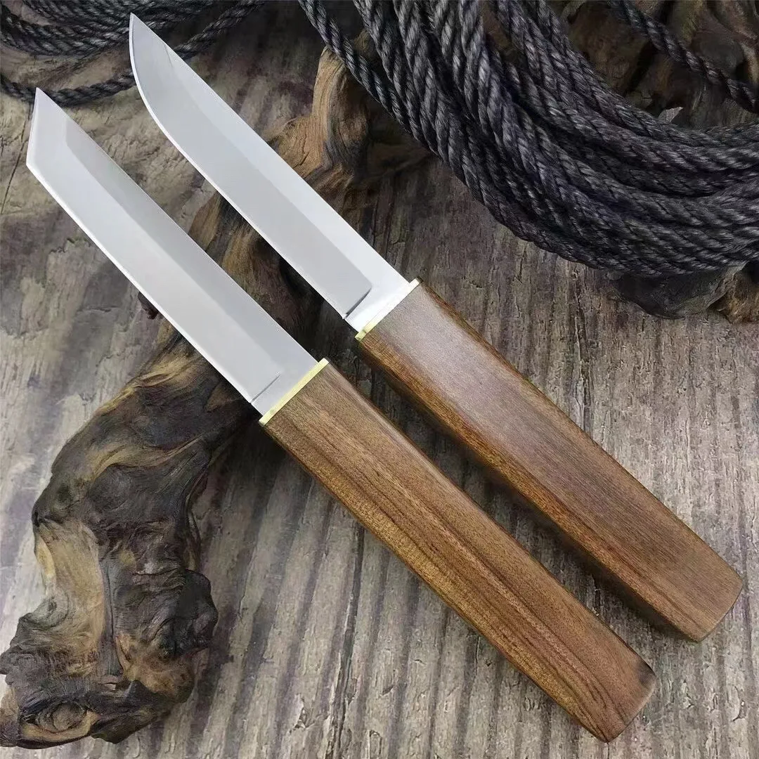 Sun Moon Double Blade House together D2 Wooden Handle small Straight knife Outdoor Knife Hunting knife emergency rescue fruit kn