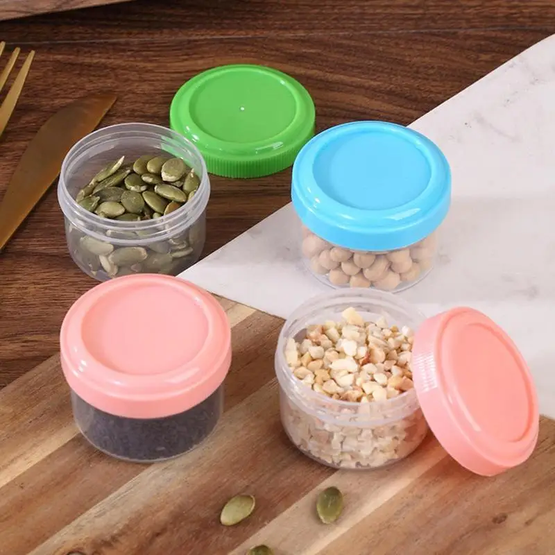 6pcs Refillable Bottles Plastic Empty Jar Pot Mini Thickened Sealed Fresh Box Portable Food Storage Freezer Containers Accessori