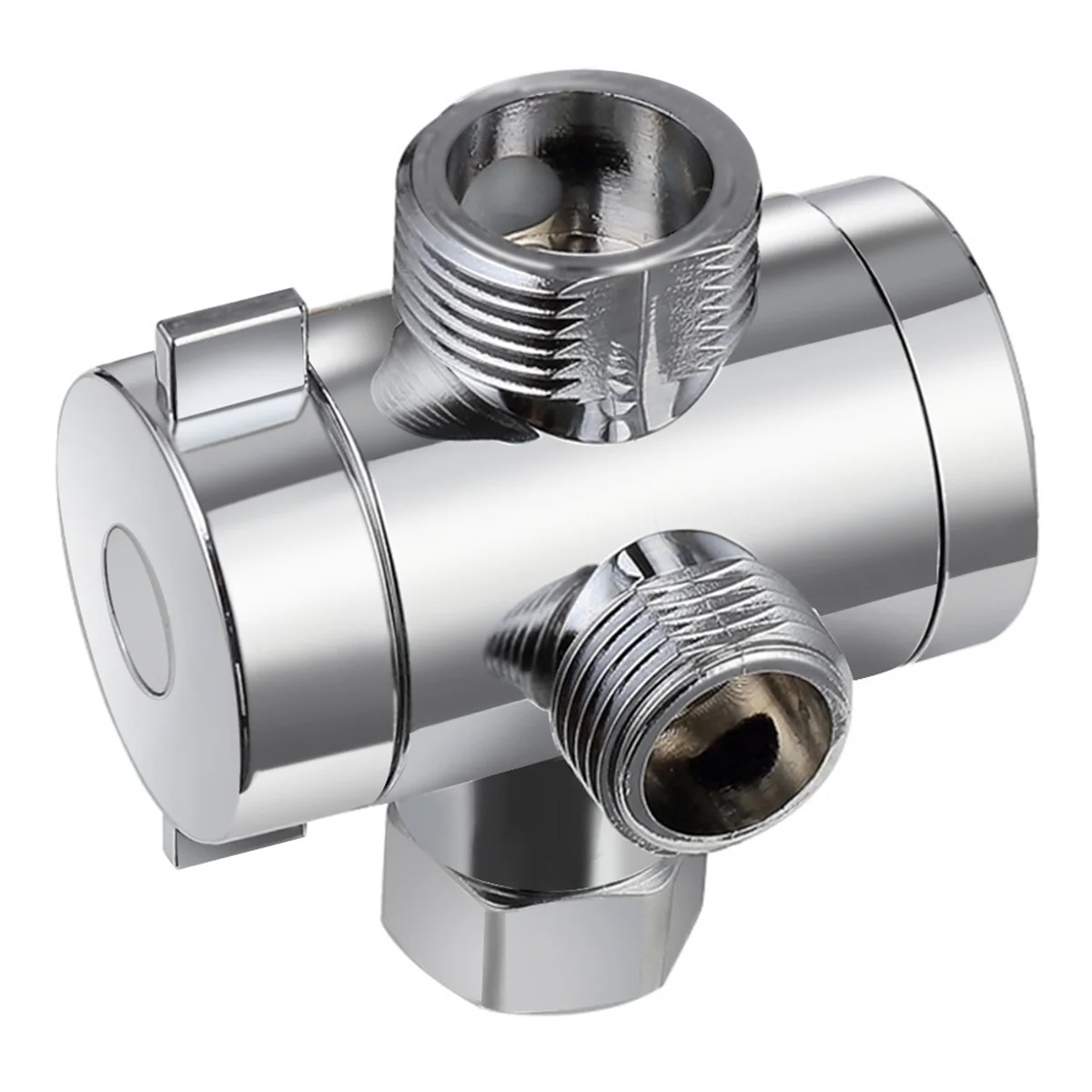 ABS Chrome 3 Way Diverter Hose Fitting T Shape Adapter Connector for Angle Valve Hose Bath Shower Arm Toilet