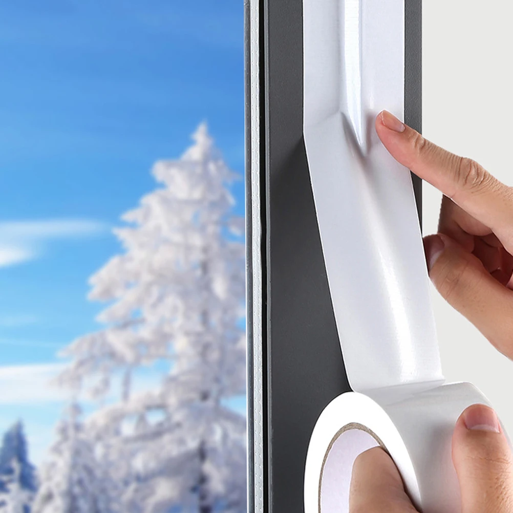 

4 Rolls Sealing Tape Windows Doors Weatherproof Insulation Winter Seal Kit Strong Adhesion Fabric Glue Material Easy Cut