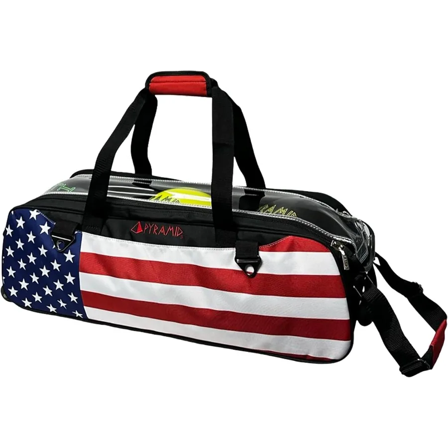 Borsa da bowling a rullo Triple Tote Slim Pyramid Path con grandi tasche laterali per accessori - Design leggero Ideale per i viaggi Conven