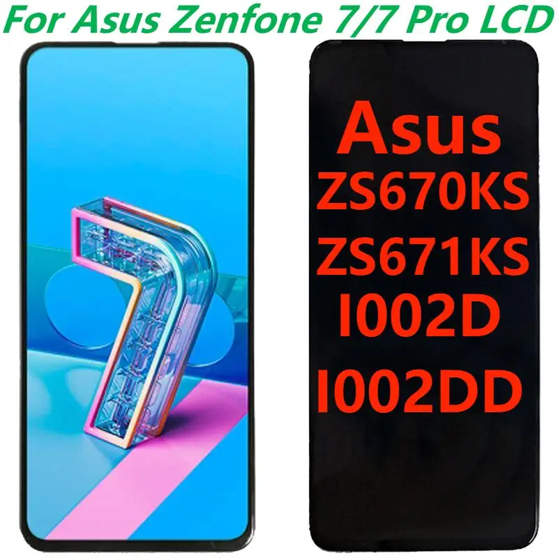 

6,67 ''оригинальный AMOLED для Asus Zenfone 7 ZS670KS ЖК-дисплей с рамкой Zenfone 7 Pro ZS671KS сенсорный экран панель дигитайзер