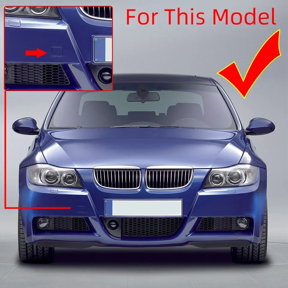 Front Bumper Towing Hook Cover For BMW E90 E91 318 320 325 330 2005-2008 Painted Tow Eye Garnish Trim Cap Lid Car Accessories