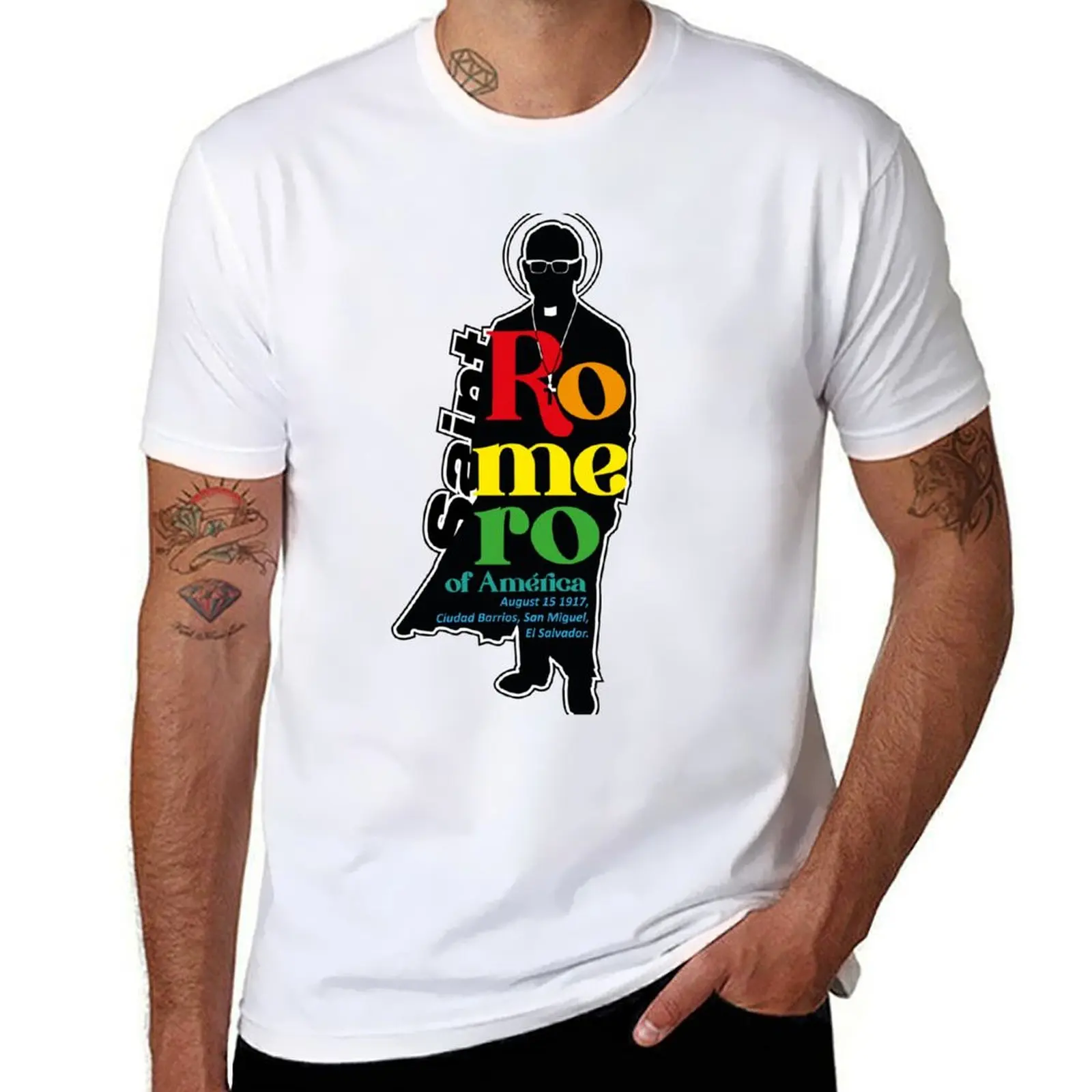 Saint óbcar Arnulfo Romero de (Amérique) - Inspiration et dévotion Art religieux IN T-Shirt t-shirts avec imprimés T-Shirt