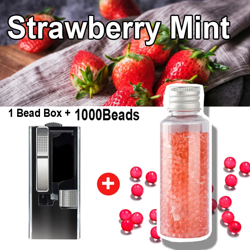 DIY Portable Smoking flavours Capsules Pops 1000 Beads with Push box Pusher Cigarette Fruit Menthol Mint Black ice Burst Balls