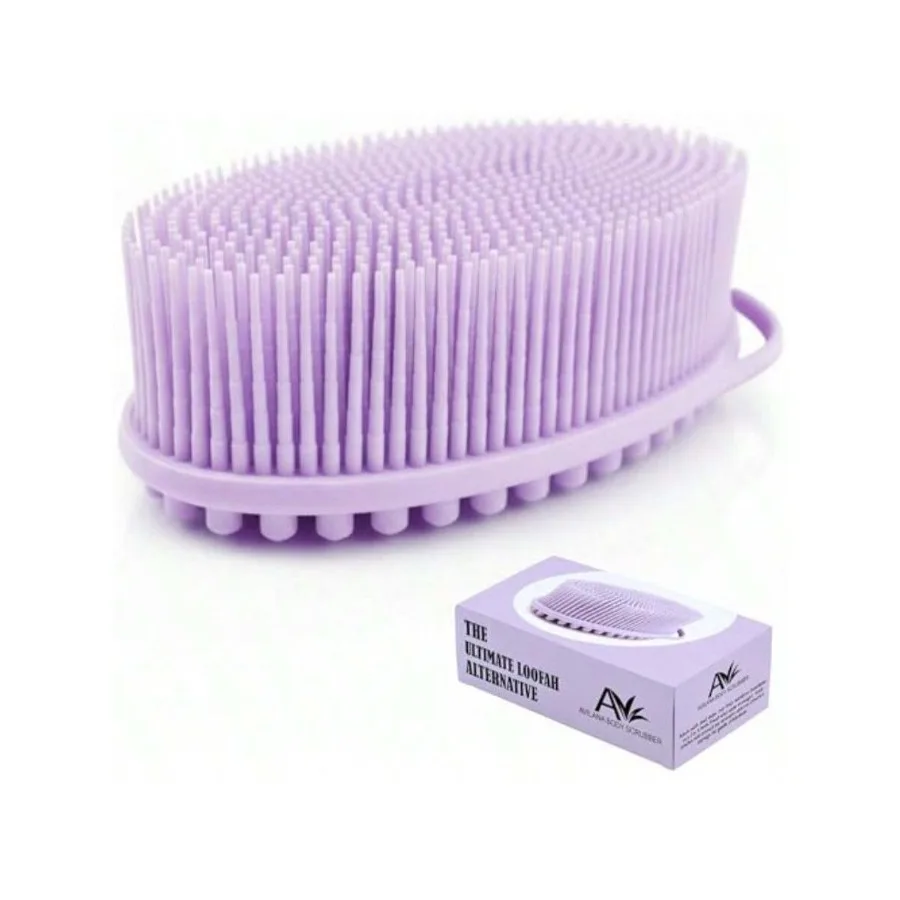 

【New style】XAPY Silicone Body Scrubber For Shower - Gentle Eoliating Back Scrubber With Soft Brist - P Dual Sided Bath Br Mas -