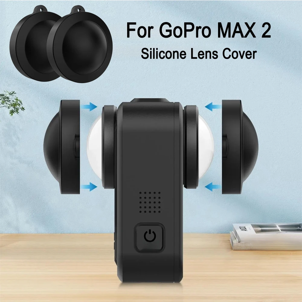 PULUZ For GoPro MAX2 Silicone Lens Cover, For GoPro MAX 2 Camera Lens Cap Protective Cover Accessories, 2 in 1