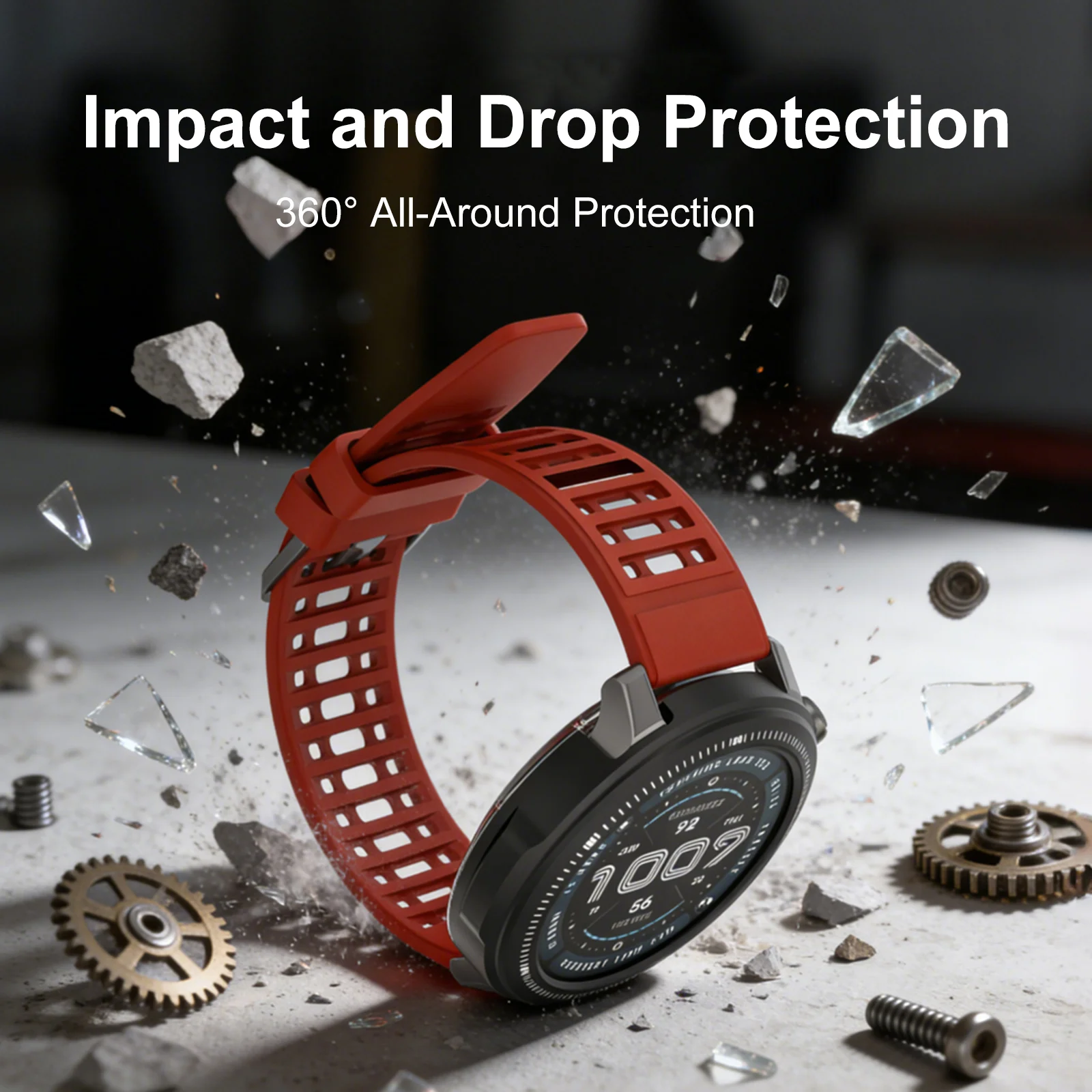 Protective Bumper Shell Hollow Drop-Resistant Protector Shell Accessories Compatible for Amazfit Balance 2 Smart Watch 47mm