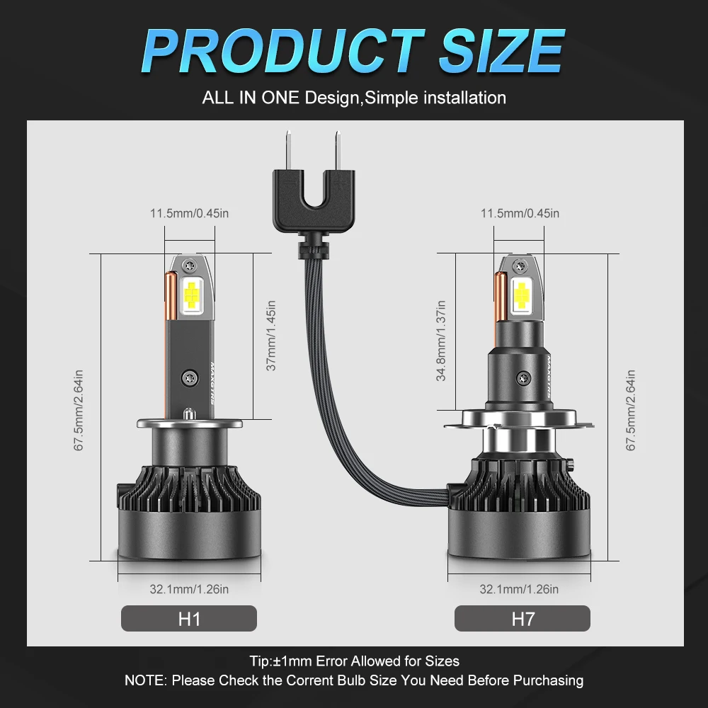 MAXGTRS H7 Led 130W 28000LM H4 Bohlam LED Canbus Lampu Depan H11 H8 H9 9005 HB3 9006 HB4 H1 Super Terang 6500K Lampu Mobil