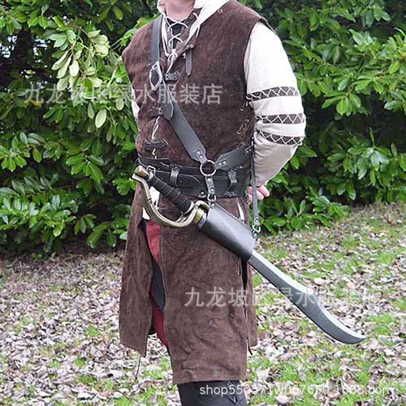 Retro Bretels Taille Mes Holster Feestkostuum Prestatie Prop Zonder Mes