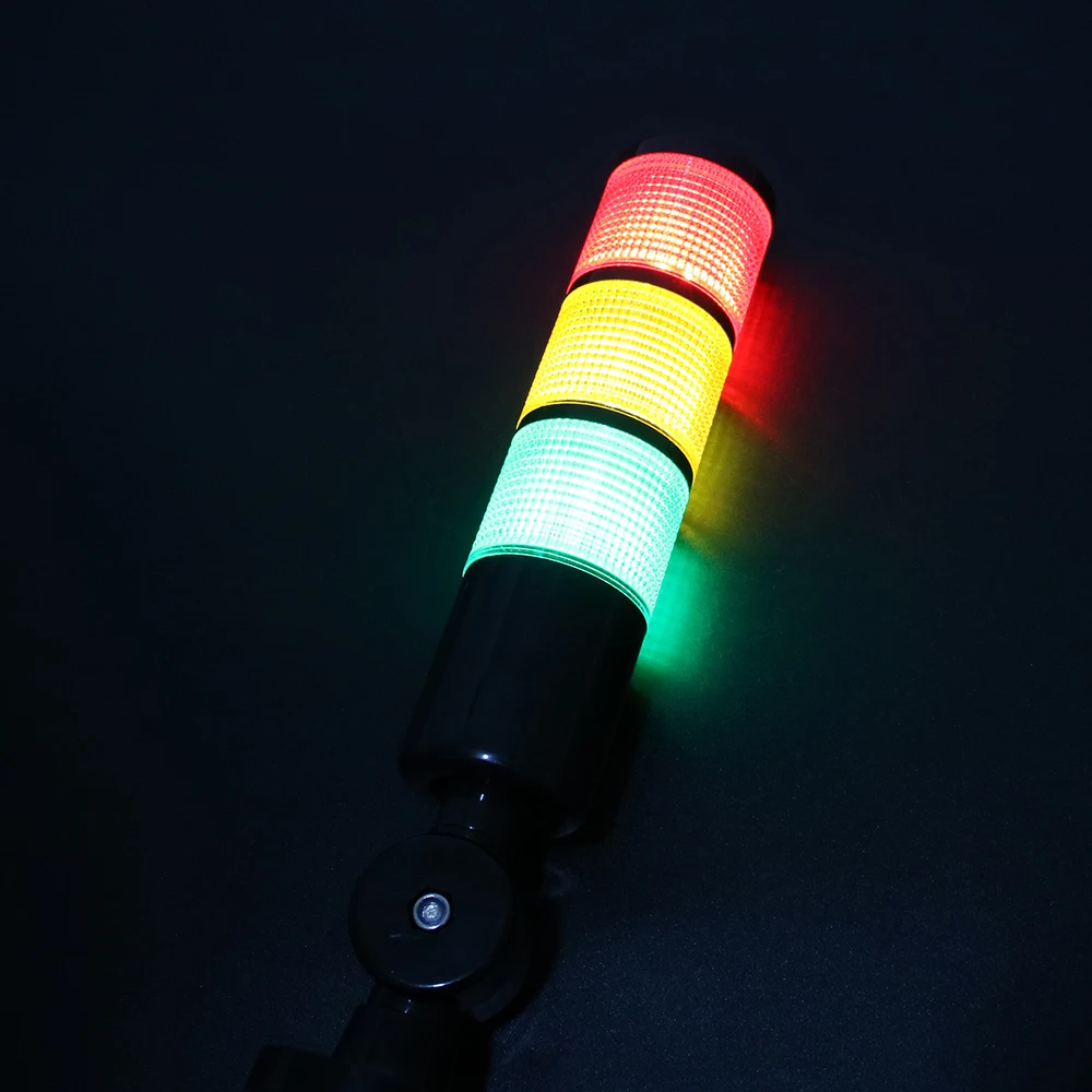 3 ชั้น 12V 24V 110V 220V สีแดงสีเขียวสีเหลืองอุตสาหกรรม Tower ไฟเตือน H50 ไฟแสดงสถานะแสงคงที่