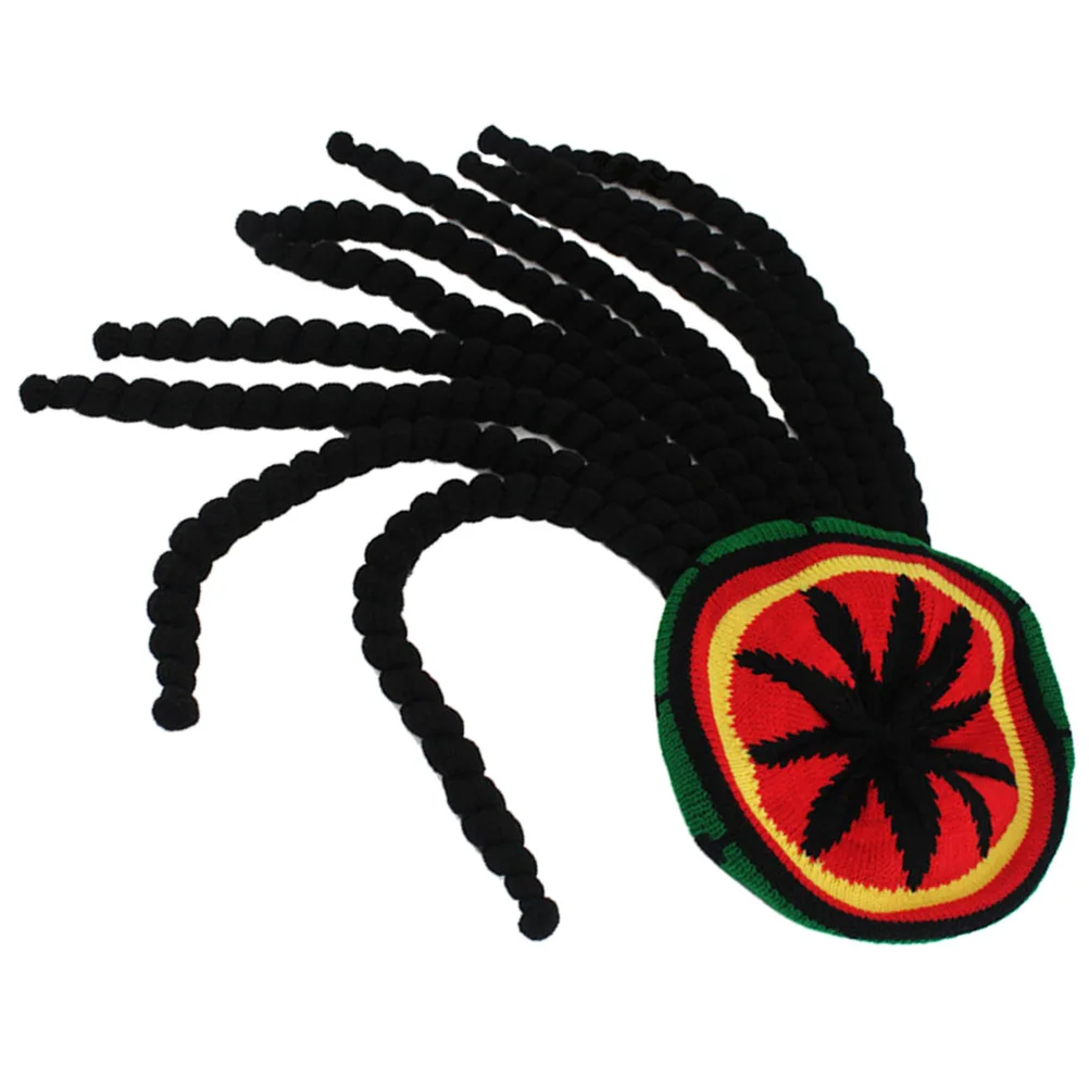 

1pc Fake Braided Hat Multicolor Knitted Beanie For Adults Unisex Hat Party Carnival Cosplay Headwear