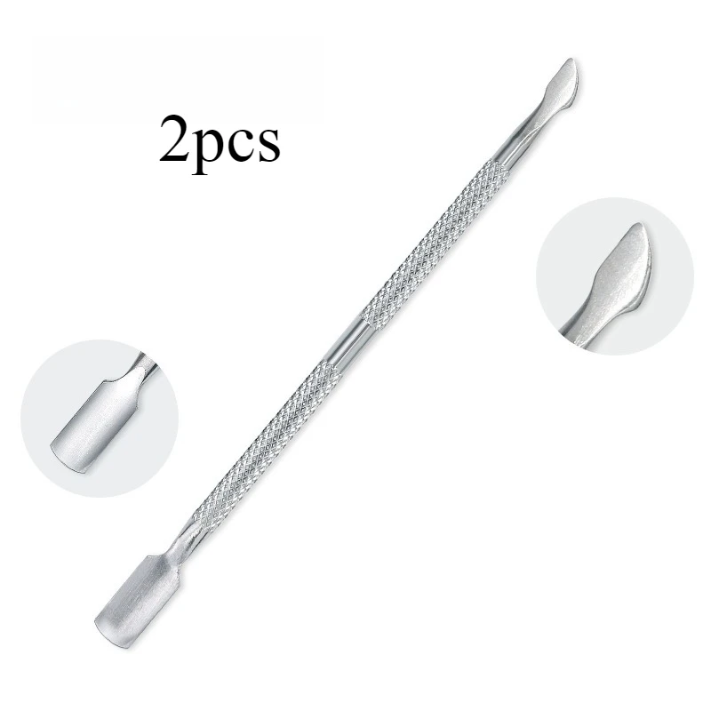 3 шт., средство для удаления кутикулы из нержавеющей стали, двухсторонний палец, омертвевшая кожа, толкатель для кутикулы ногтей, маникюрный инструмент для ухода за ногтями
