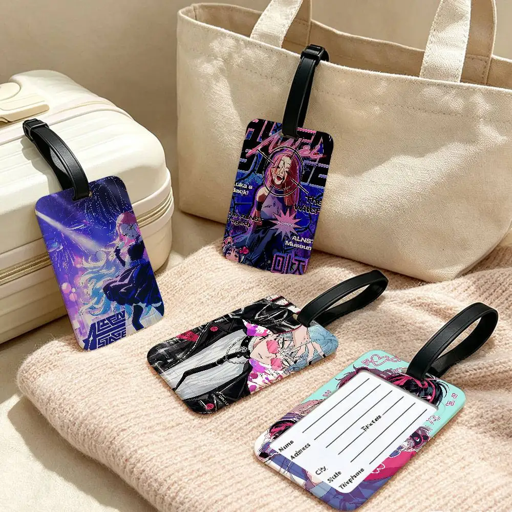 Anime A-Alien S-Stage Waterproof PVC Baggage Tag With Info Card Anti lost Identification Tag For Luggage School Backpack