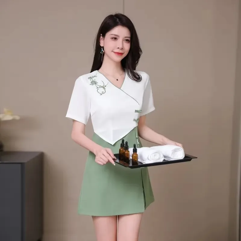 Beauty Salon Spa Uniform Beautician Massage Workwear Fashionable and Elegant Hotel Clothing Sauna Foot Bath Technician Workwear