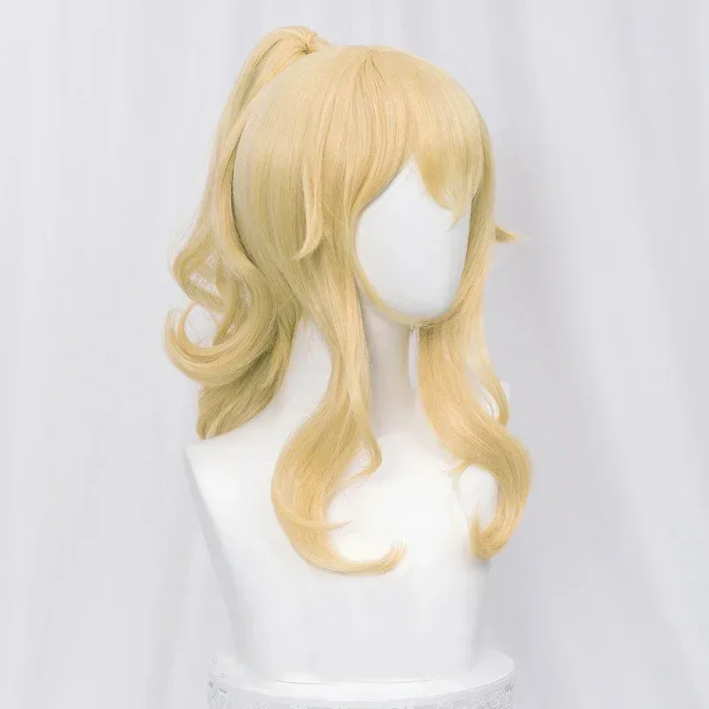 Yandere Simulator Musume Ronshaku 45cm Długa Blond Peruka Cosplay z Klipsem Kucyk Odporna na Ciepło Peruki Cosplay Wigs72b