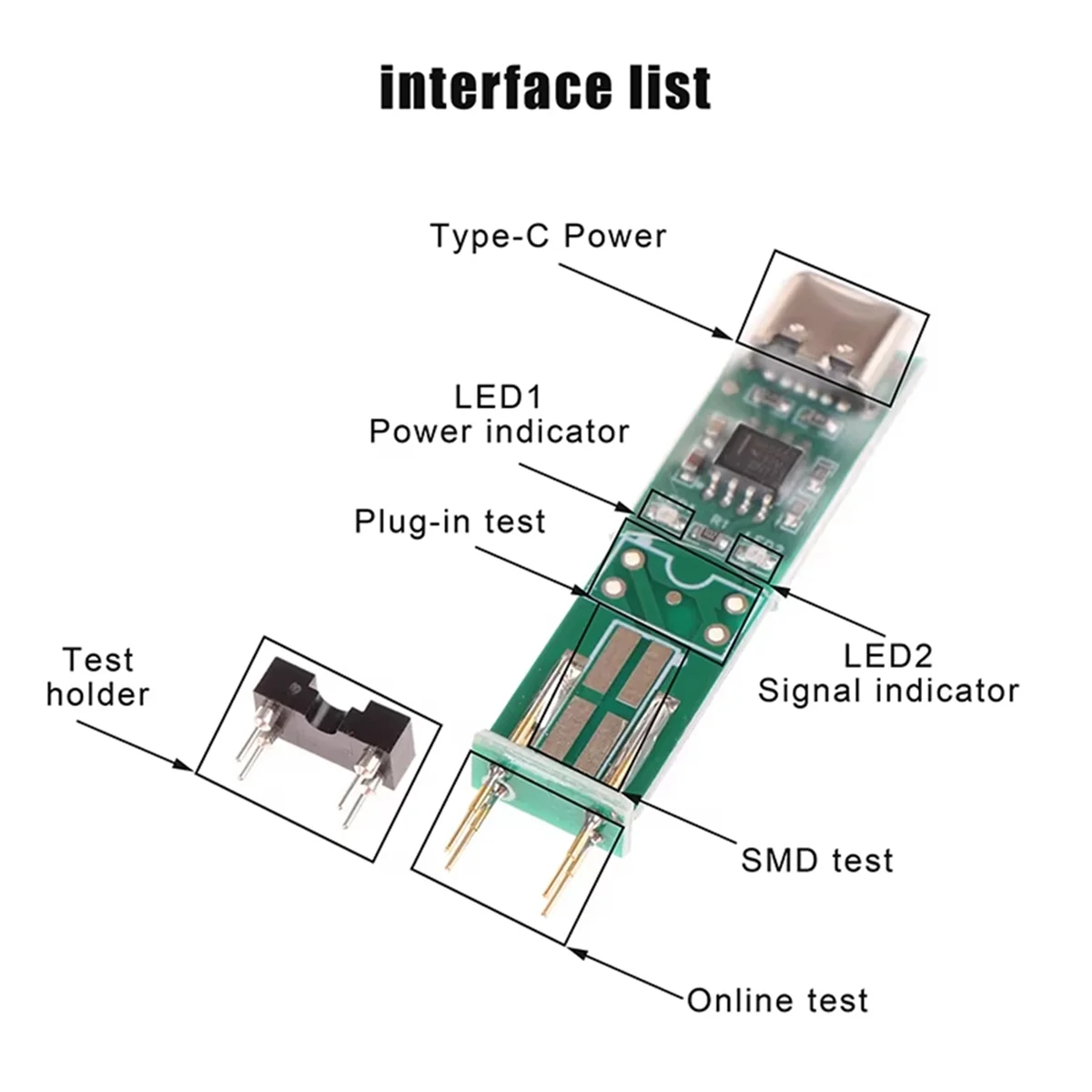 T581C- Optocoupler Tester Online Test Detection Tool for Electronic Repair Special 4 Pin Optocoupler Test PCB Repair Green